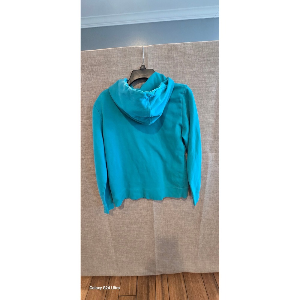 The North Face Womens Teal Blue Logo Pullover Hoodie Sweatshirt Size Large - Picture 3 of 7
